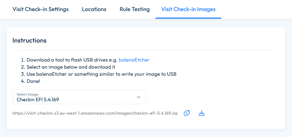 Settings (Check-in) – Visit Create Knowledgebase